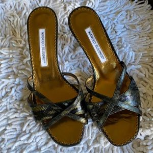 Manila blahnik heel slip on sandal